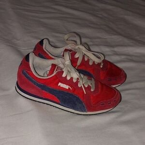 Puma Cabana Racer II Red and Navy Sneakers Size 1